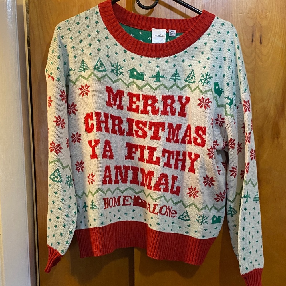 Christmas Sweater with Red and Green Pattern